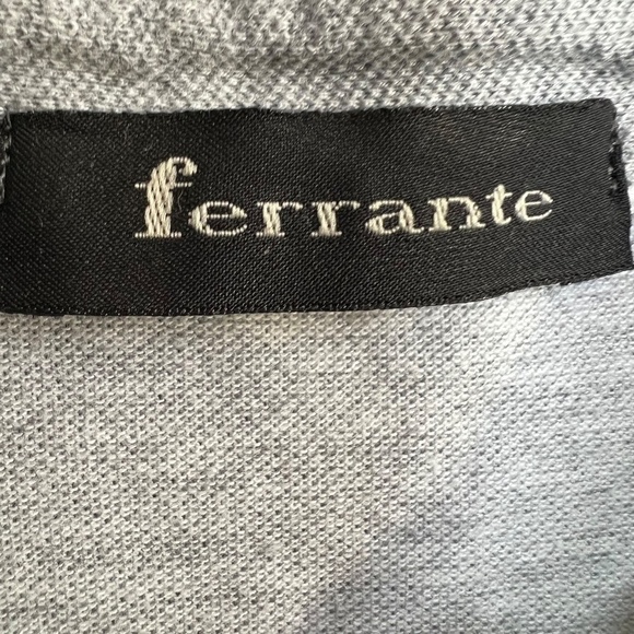 Ferrante Italy grey cotton pique short sleeve polo golf shirt - Picture 9 of 12
